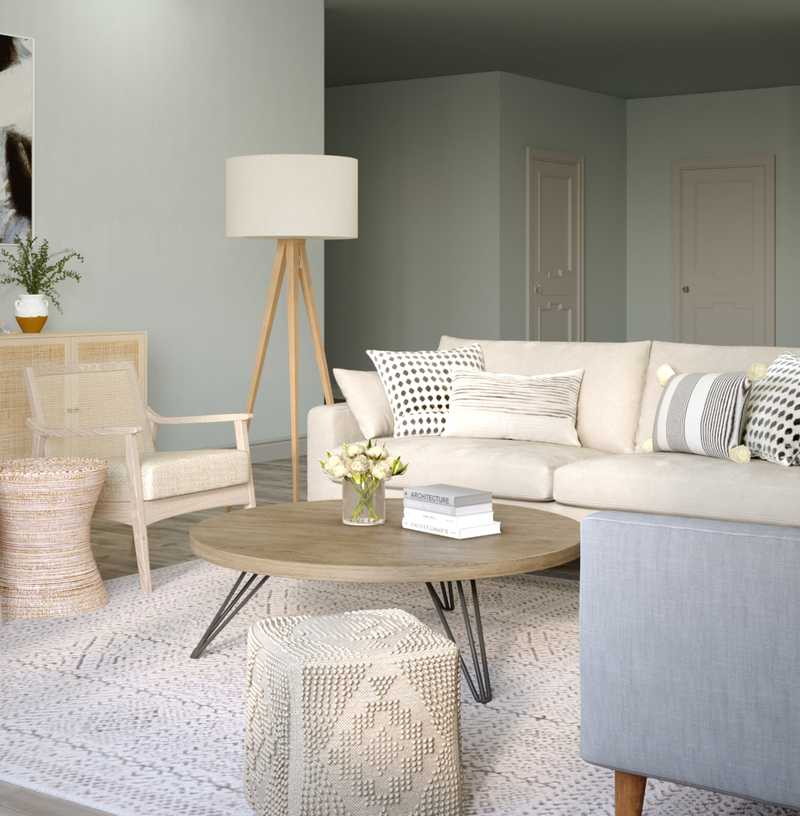 Contemporary, Coastal Living Room Design by Havenly Interior Designer Pouneh