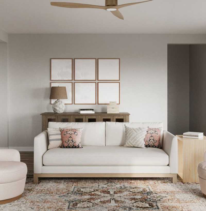 Contemporary, Bohemian, Coastal, Transitional, Scandinavian Living Room Design by Havenly Interior Designer Lisa