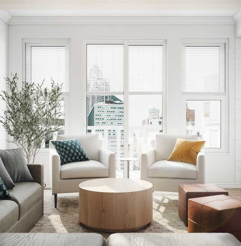 Transitional, Scandinavian Living Room Design by Havenly Interior Designer Laura