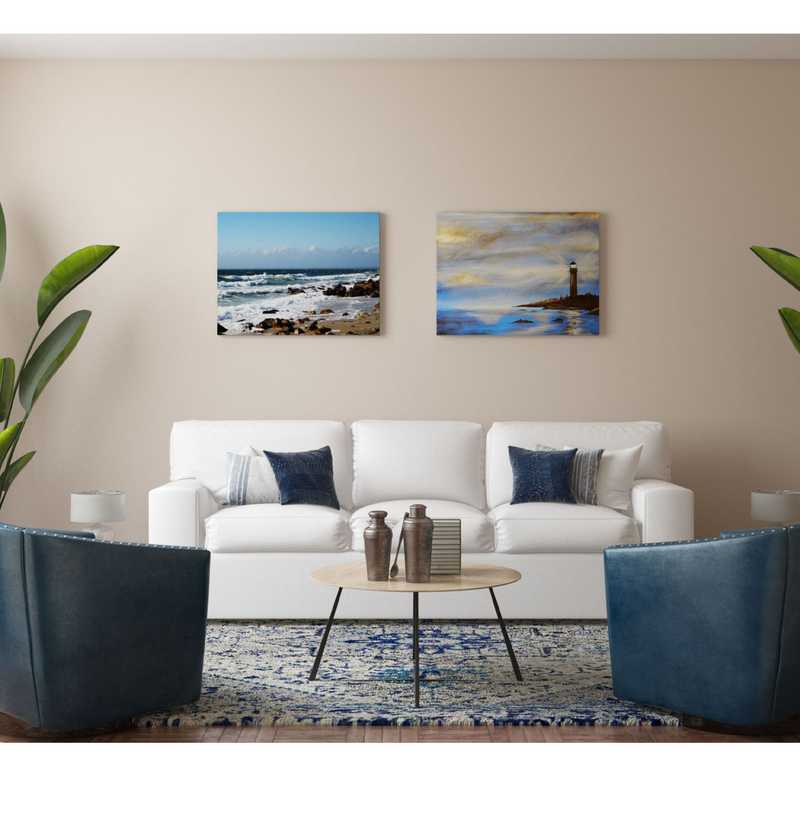 Classic, Coastal Living Room Design by Havenly Interior Designer Alycia