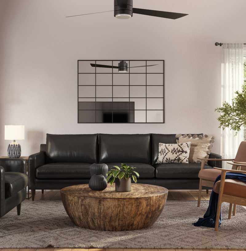 Modern, Bohemian, Farmhouse Living Room Design by Havenly Interior Designer Ashley