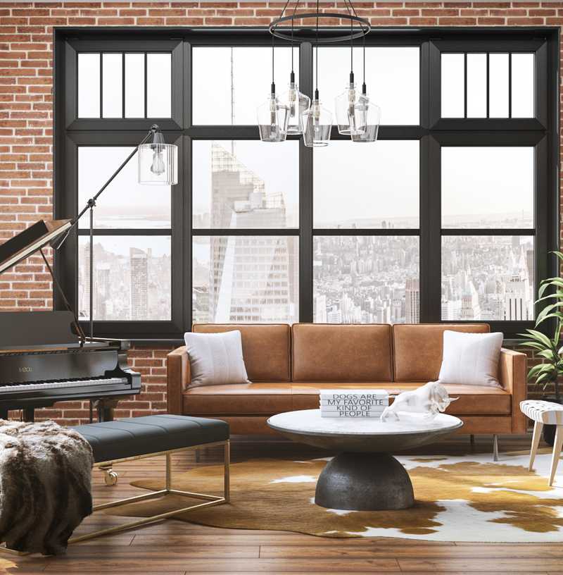 Industrial Living Room Design by Havenly Interior Designer Monica