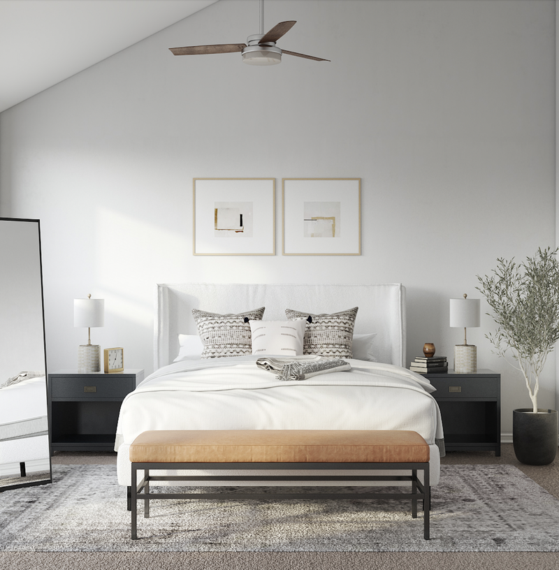 Bohemian, Midcentury Modern Bedroom Design by Havenly Interior Designer Jennifer