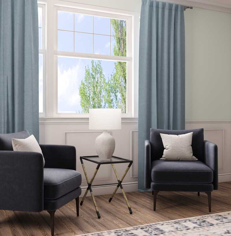 Coastal, Farmhouse Living Room Design by Havenly Interior Designer Elizabeth