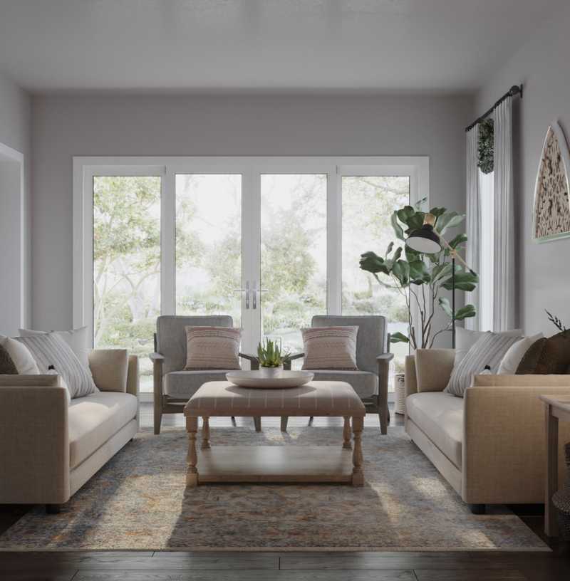 Farmhouse, Rustic Living Room Design by Havenly Interior Designer Amelia