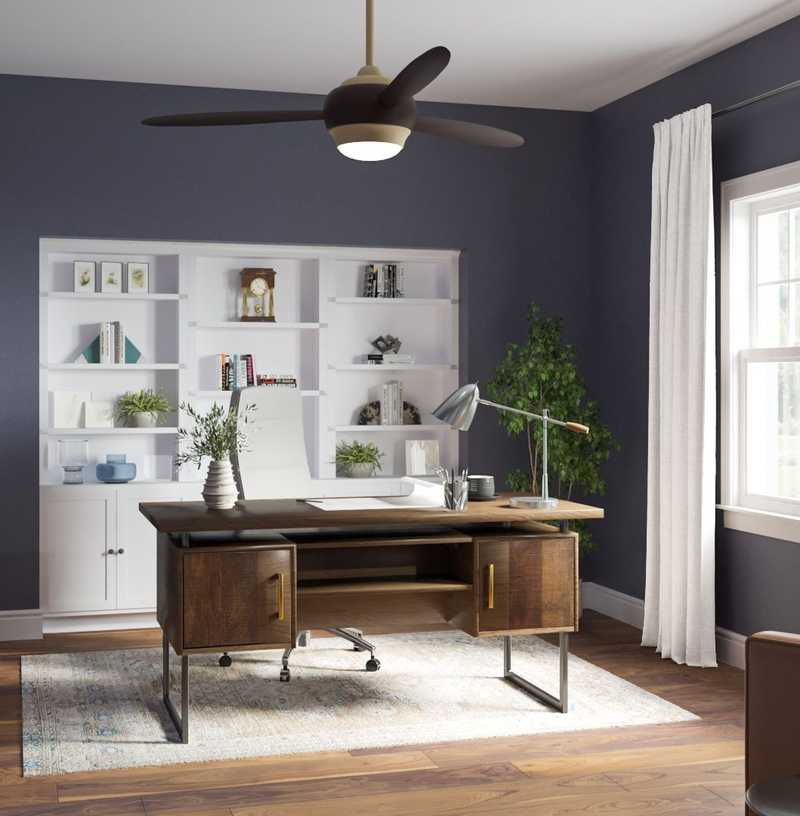 Classic, Traditional, Rustic, Transitional, Library, Vintage Office Design by Havenly Interior Designer Lisa
