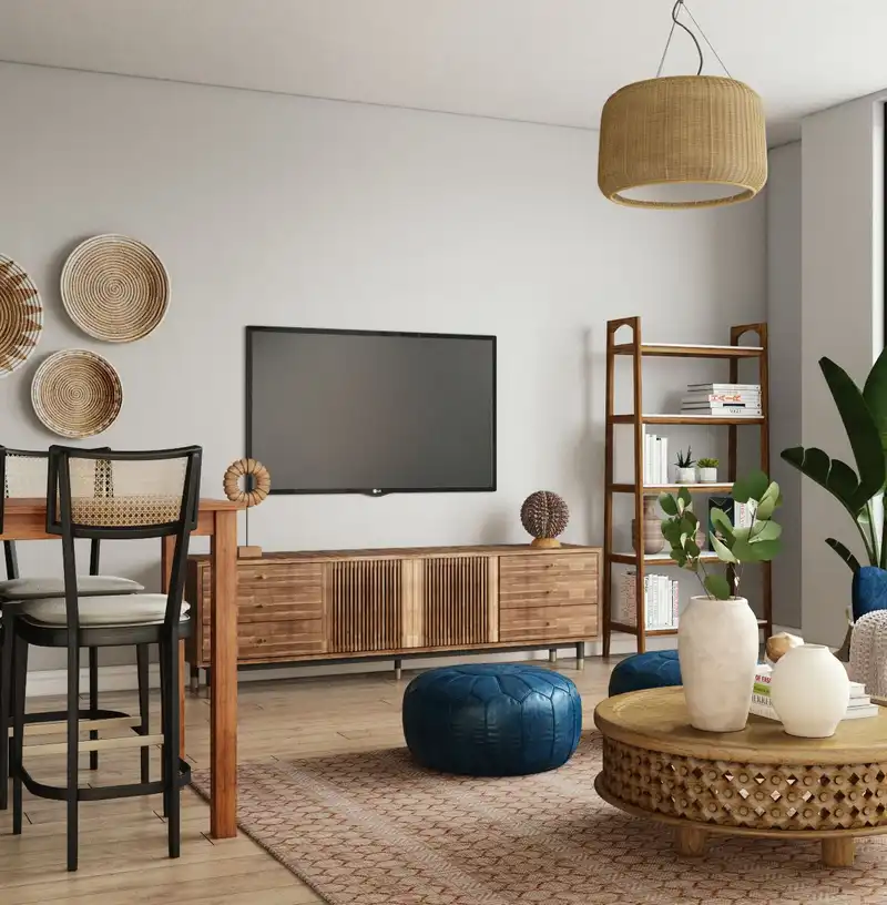 Bohemian, Midcentury Modern Living Room Design by Havenly Interior Designer Veridiana