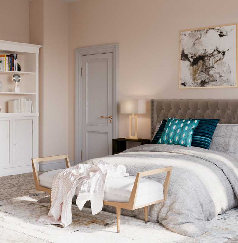 Contemporary, Glam Bedroom Design by Havenly Interior Designer Courtney