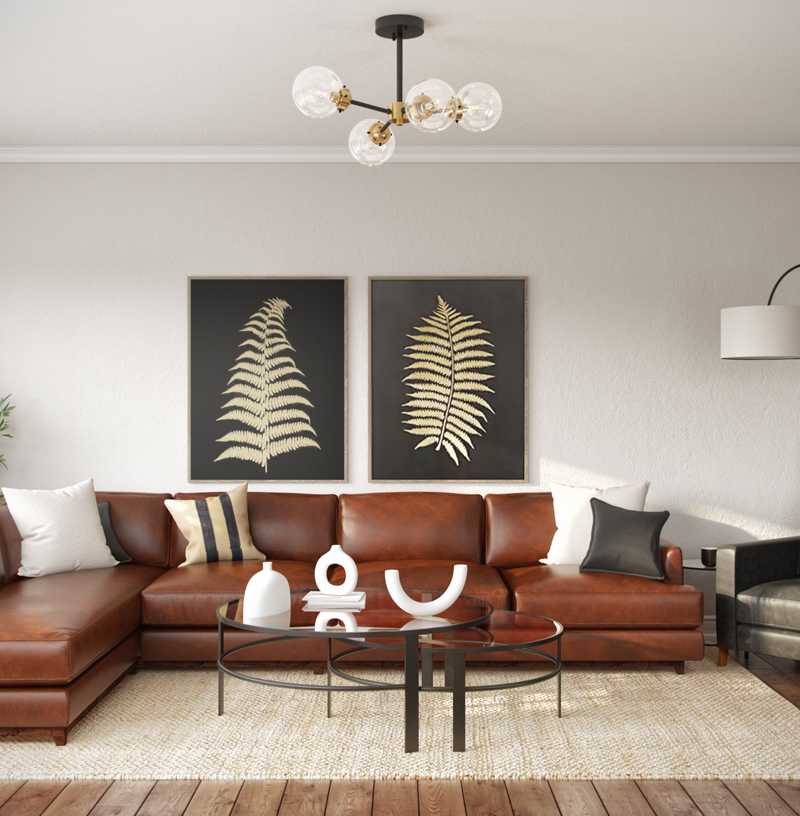 Contemporary, Modern, Midcentury Modern, Minimal, Scandinavian Living Room Design by Havenly Interior Designer Nicole