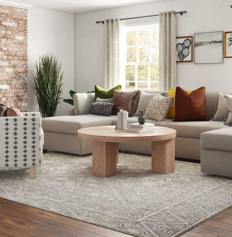 Bohemian, Farmhouse Living Room Design by Havenly Interior Designer Patrice