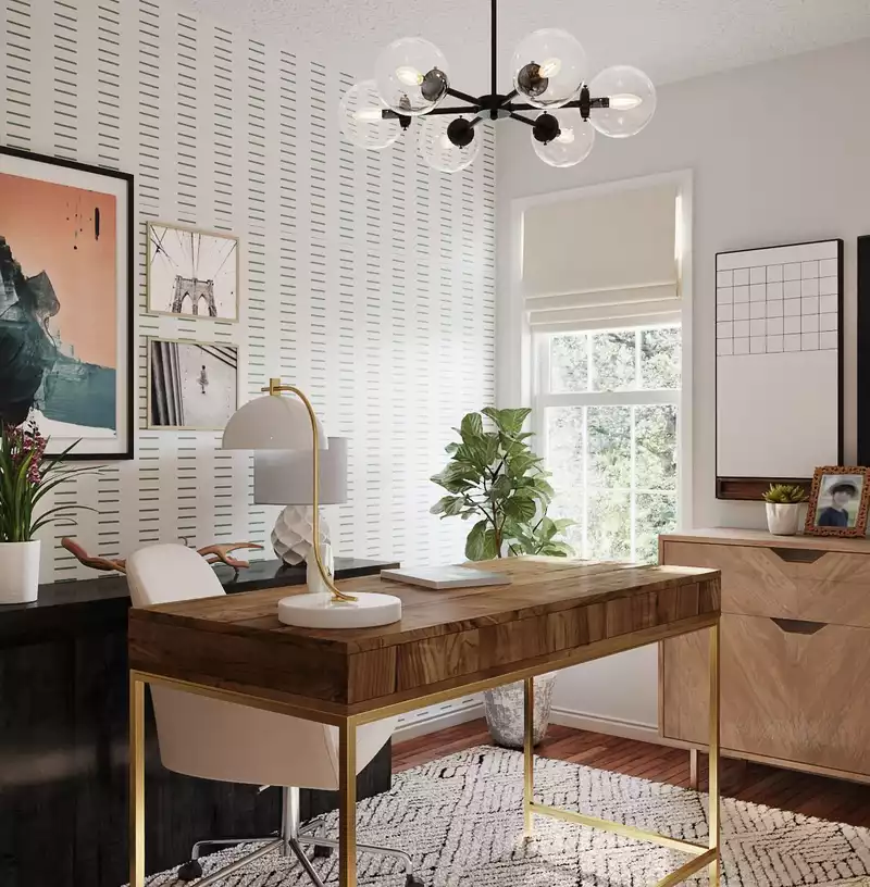 Contemporary, Modern, Transitional, Midcentury Modern, Scandinavian Office Design by Havenly Interior Designer Lisa