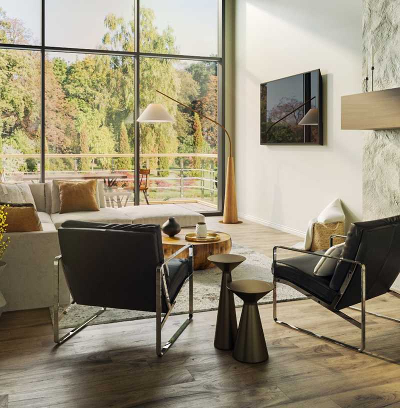 Modern, Rustic Living Room Design by Havenly Interior Designer Marlene