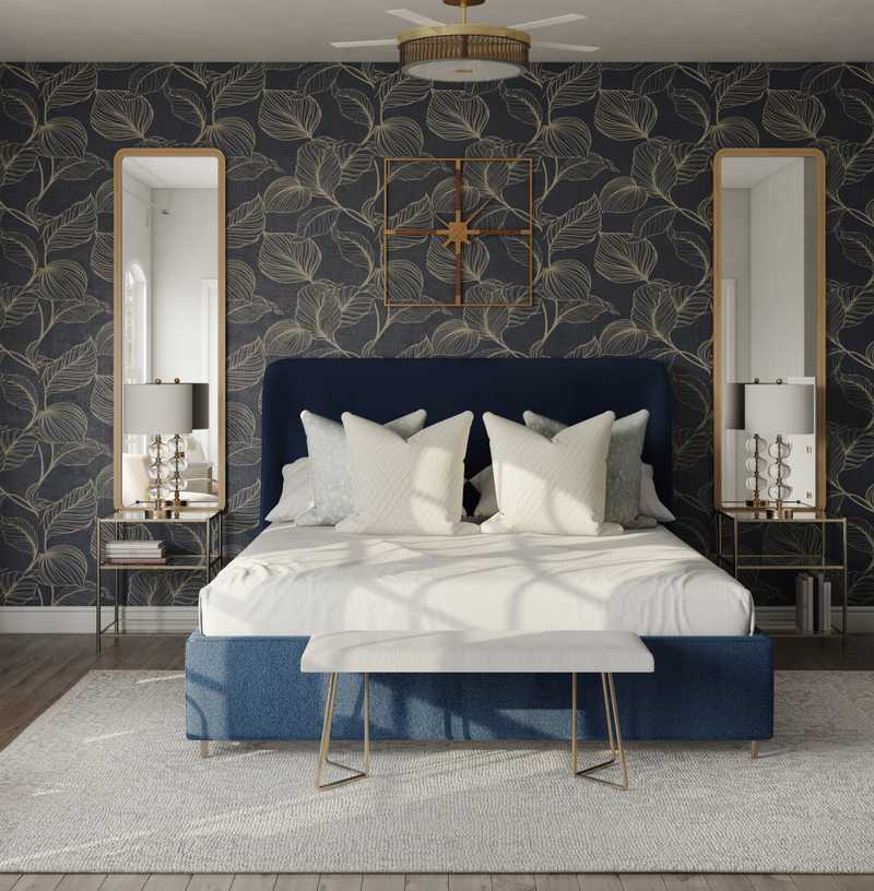 Glam, Midcentury Modern, Preppy Bedroom Design by Havenly Interior Designer Marisol