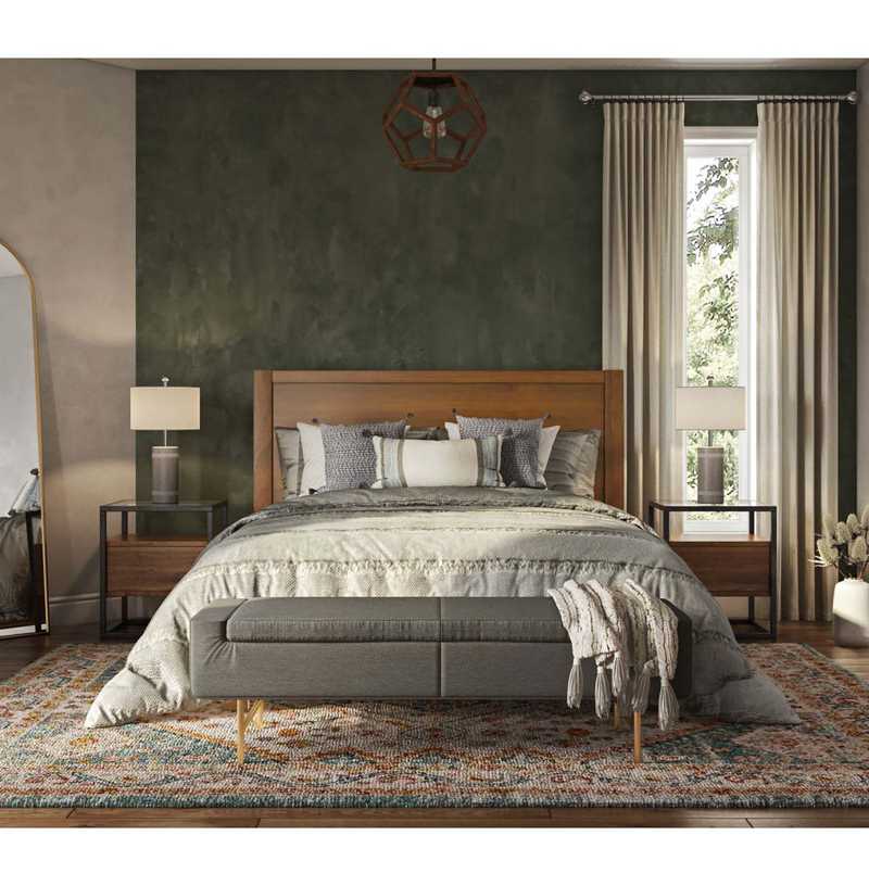 Bohemian, Transitional, Midcentury Modern Bedroom Design by Havenly Interior Designer Alycia