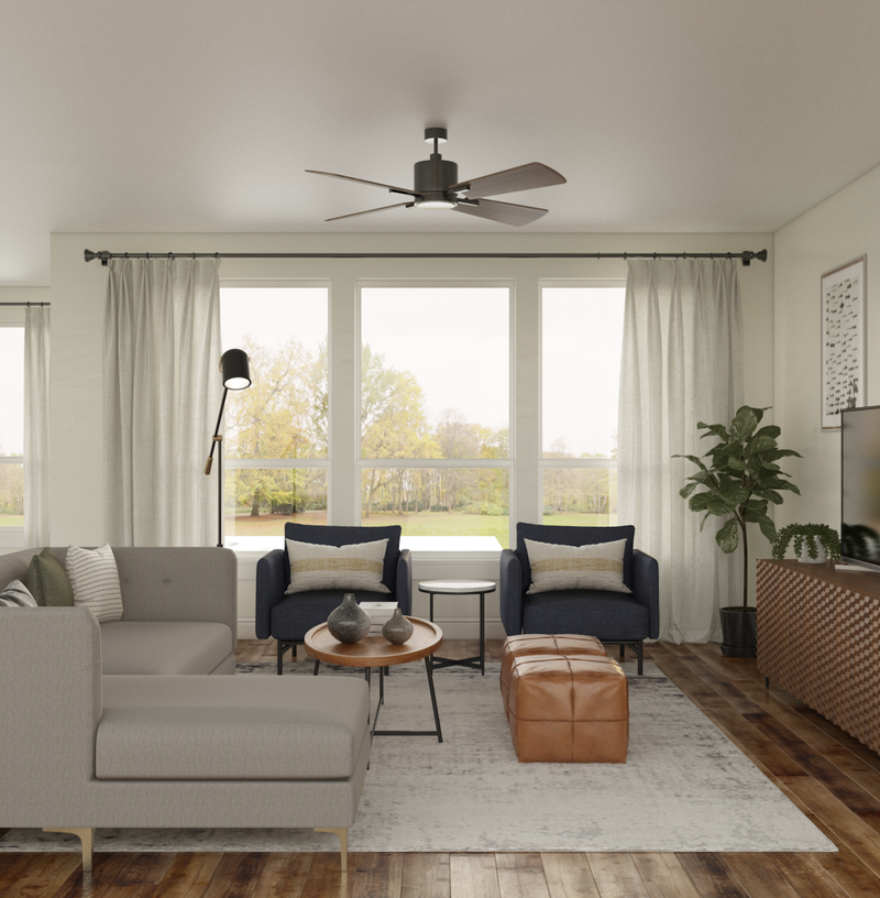 Midcentury Modern Living Room Design by Havenly Interior Designer Jennifer