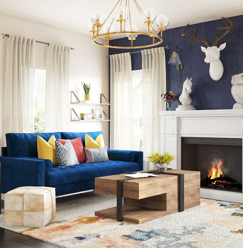 Modern, Eclectic Living Room Design by Havenly Interior Designer Katerina
