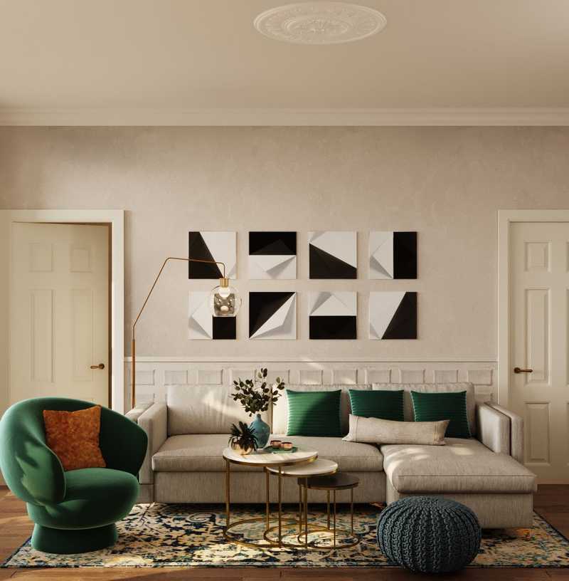 Modern, Glam Living Room Design by Havenly Interior Designer Francisco