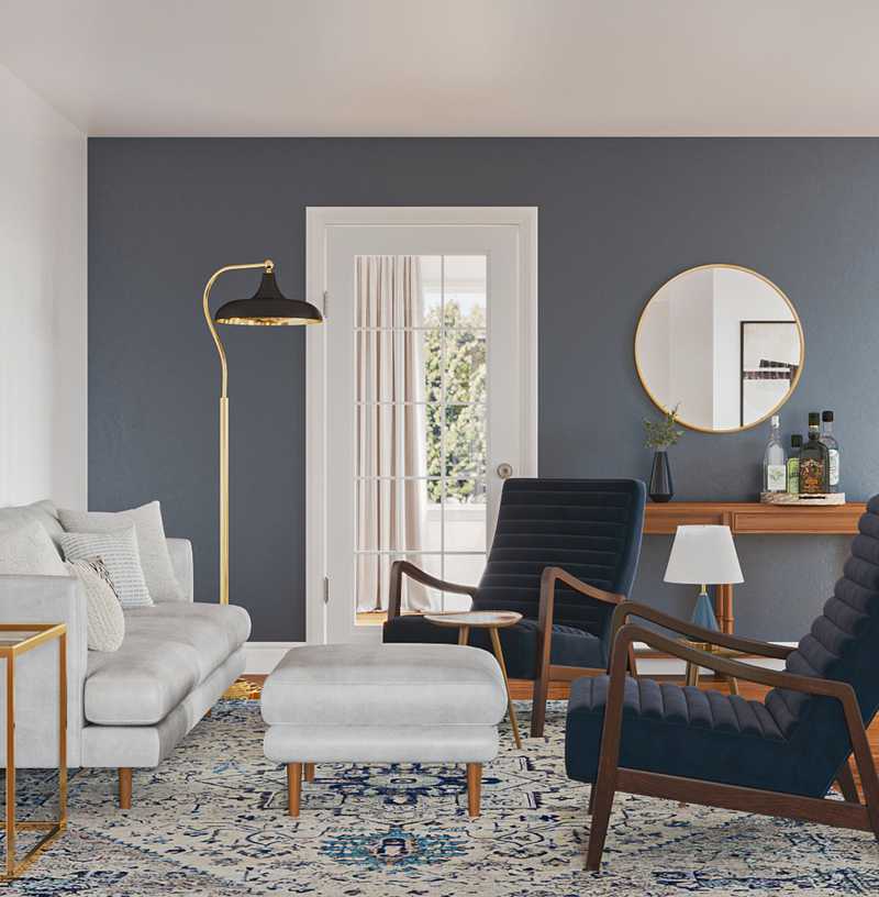Modern, Bohemian, Midcentury Modern Living Room Design by Havenly Interior Designer Paula