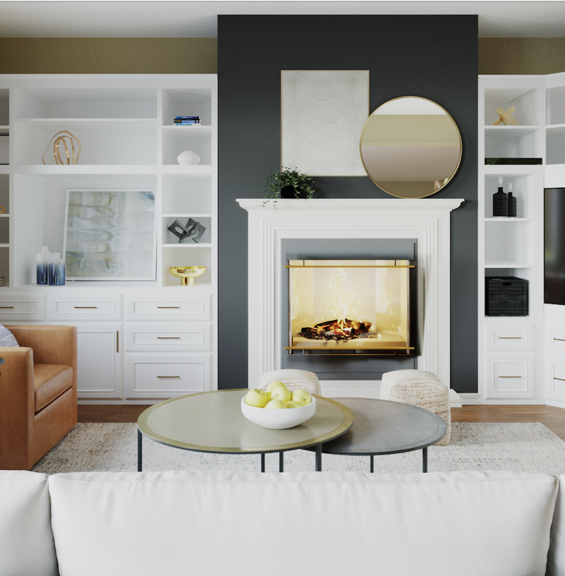 Eclectic, Transitional Living Room Design by Havenly Interior Designer Jennifer