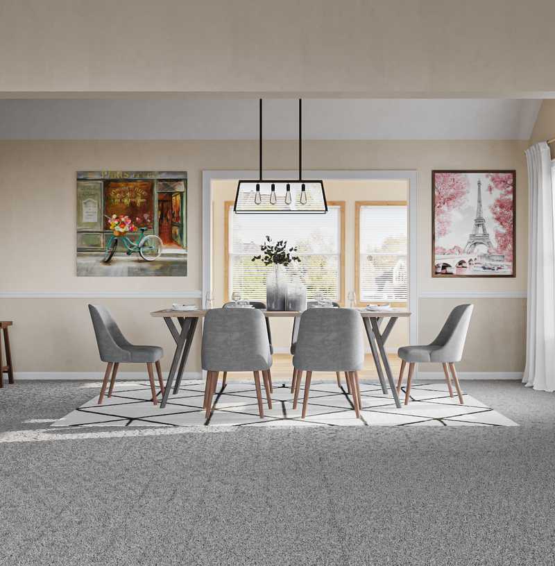 Modern, Industrial, Farmhouse Dining Room Design by Havenly Interior Designer Kaitlyn