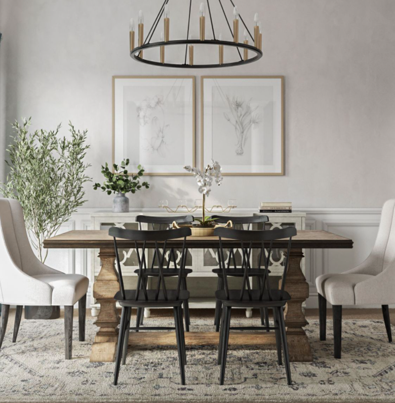 Bohemian, Classic Contemporary Dining Room Design by Havenly Interior Designer Tiffany