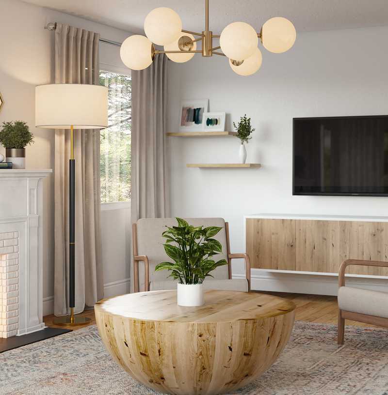 Bohemian, Midcentury Modern Living Room Design by Havenly Interior Designer Cristina