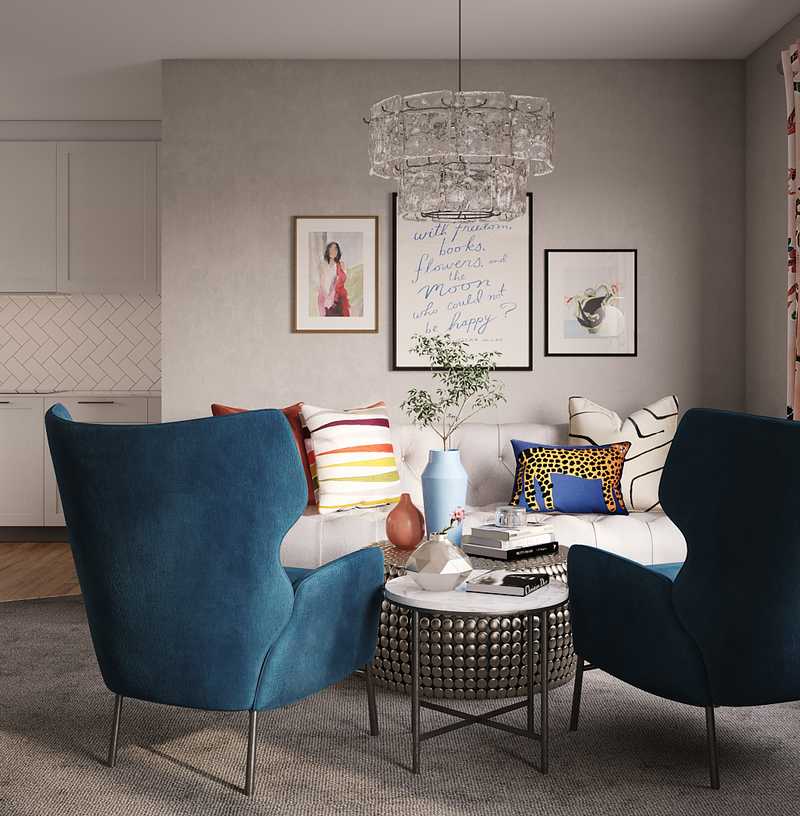 Eclectic, Transitional Living Room Design by Havenly Interior Designer Melissa