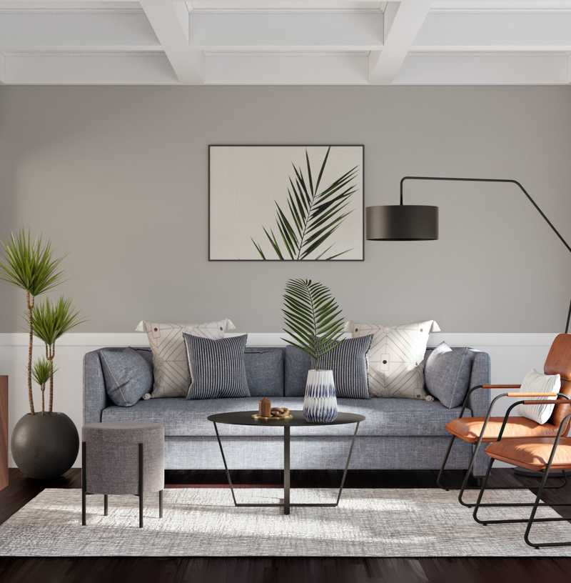Modern, Midcentury Modern Living Room Design by Havenly Interior Designer Shauna