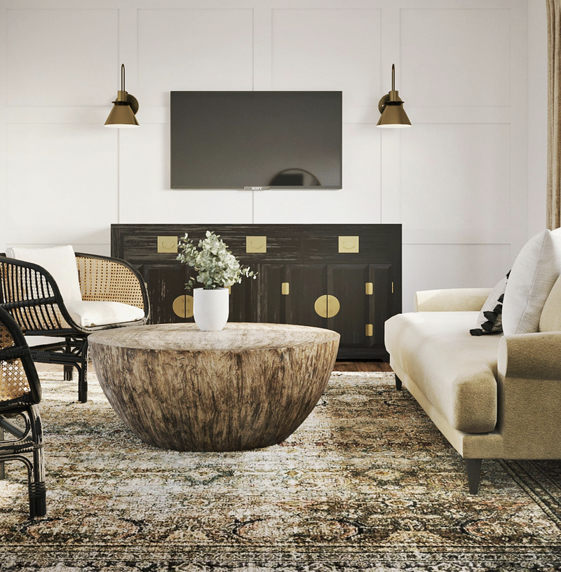 Contemporary, Modern, Classic Living Room Design by Havenly Interior Designer Stacy