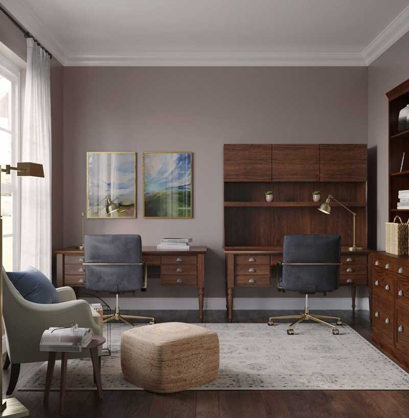 Classic, Traditional, Rustic, Transitional Office Design by Havenly Interior Designer Lisa