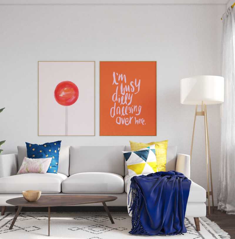 Eclectic, Midcentury Modern Living Room Design by Havenly Interior Designer Senna