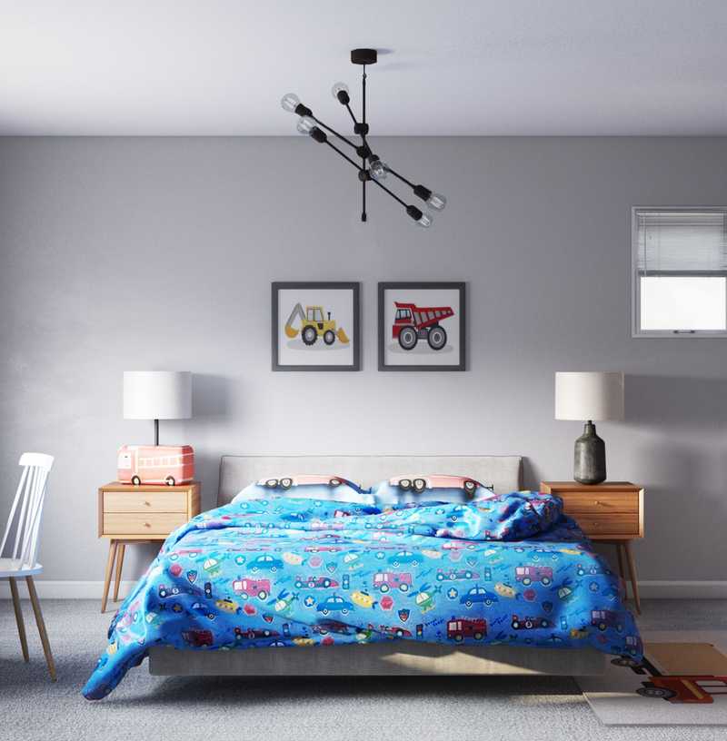 Bohemian, Farmhouse, Midcentury Modern Bedroom Design by Havenly Interior Designer Emmanuel