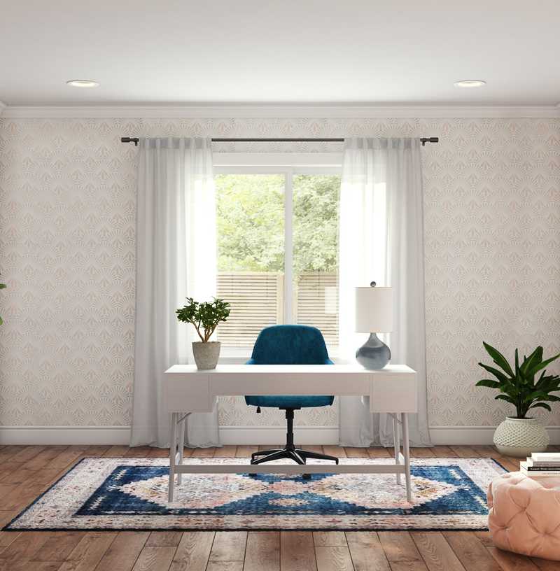 Bohemian, Preppy Office Design by Havenly Interior Designer Ana