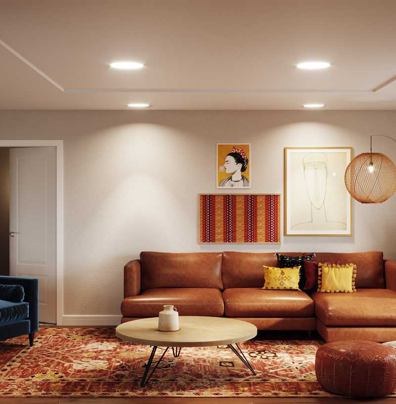 Eclectic, Bohemian, Global Living Room Design by Havenly Interior Designer Lena