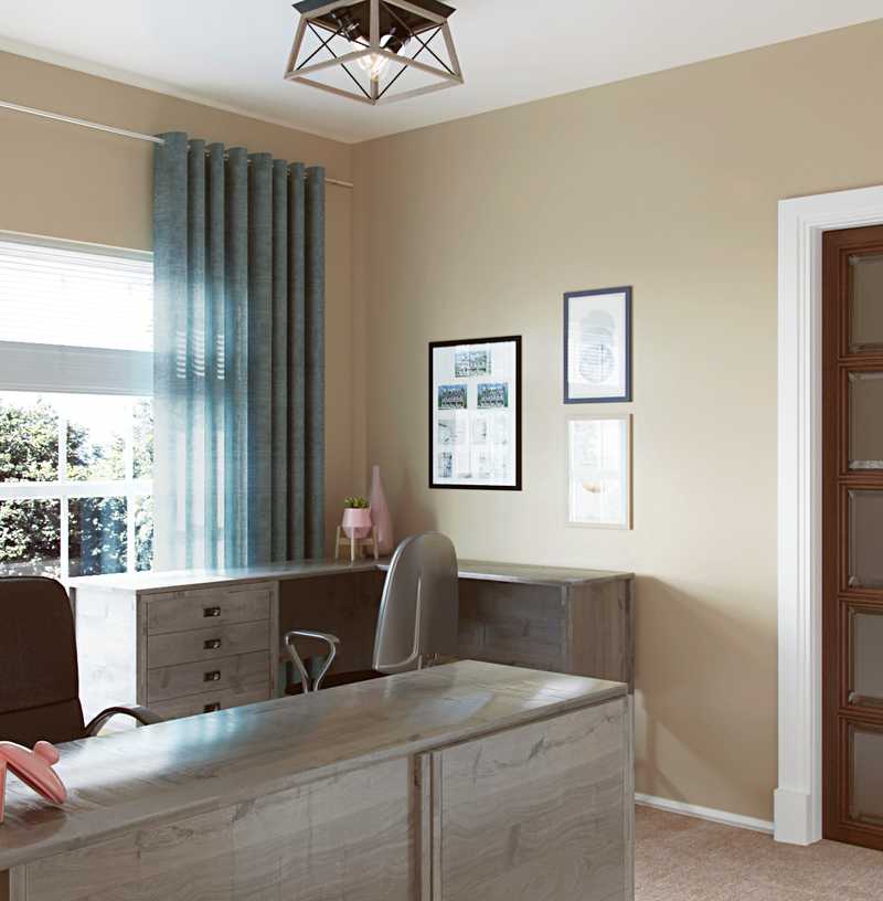 Contemporary, Coastal Office Design by Havenly Interior Designer Claire