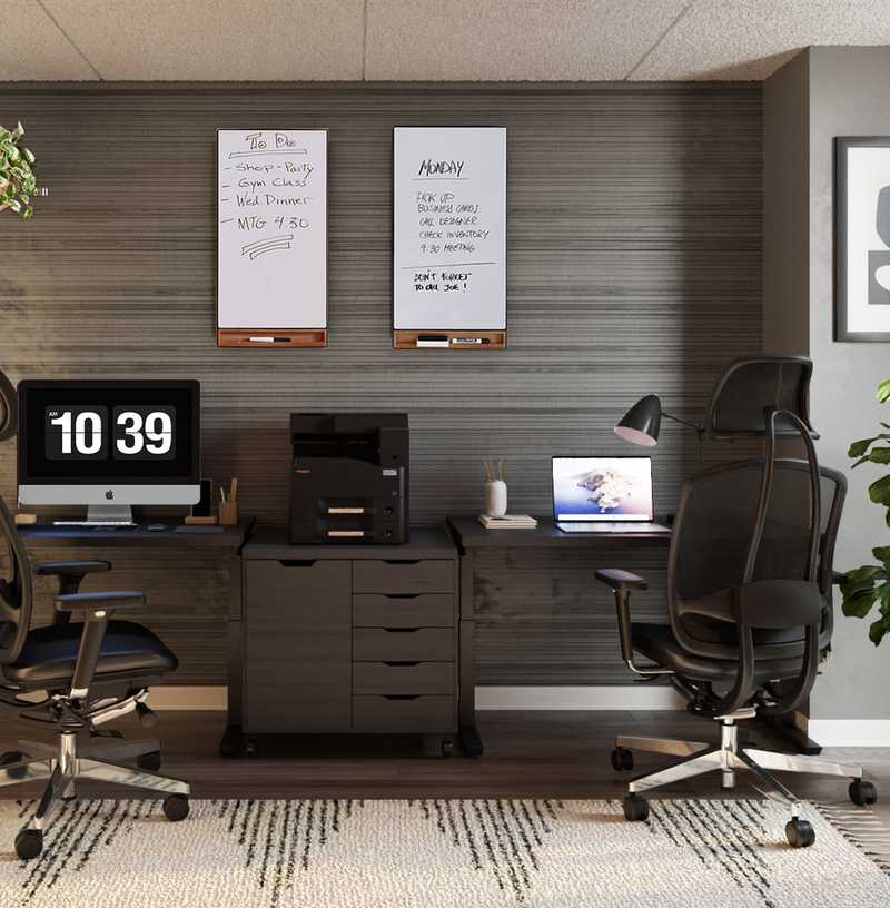 Modern, Eclectic, Industrial Office Design by Havenly Interior Designer Emily