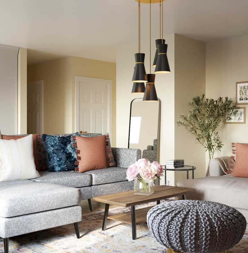 Classic, Eclectic, Midcentury Modern Living Room Design by Havenly Interior Designer Ariadna