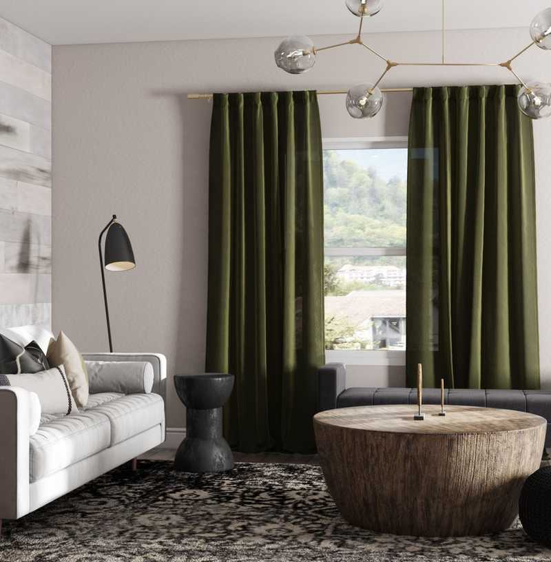 Glam, Industrial Living Room Design by Havenly Interior Designer Emmanuel