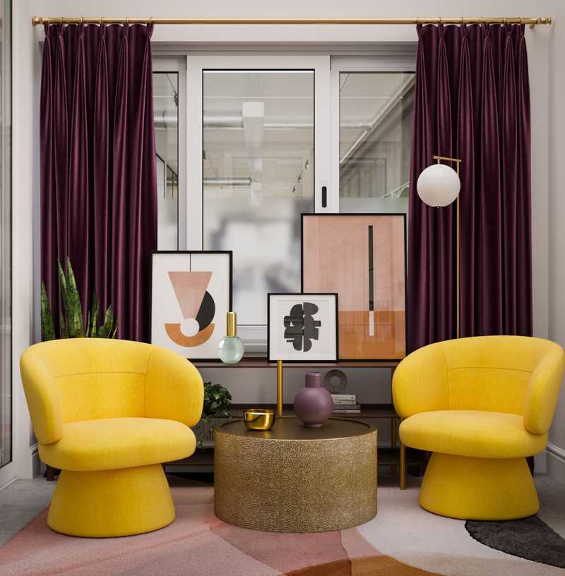 Glam, Midcentury Modern Office Design by Havenly Interior Designer Emmanuel