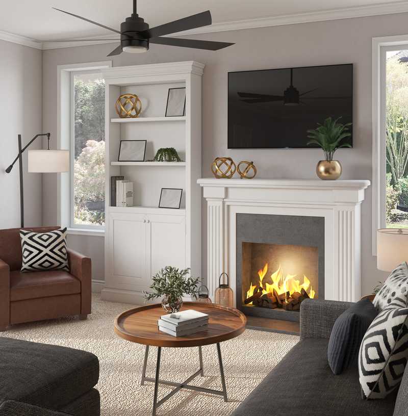 Modern, Midcentury Modern Living Room Design by Havenly Interior Designer Marcelo