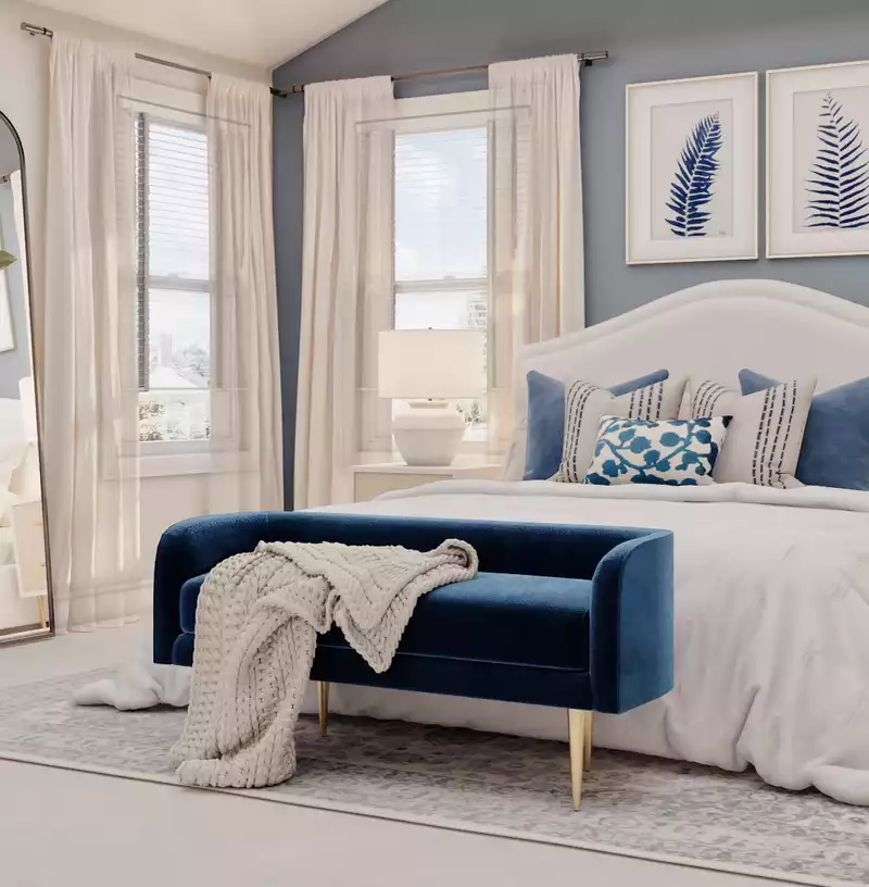 Modern, Classic, Bohemian, Coastal, Traditional Bedroom Design by Havenly Interior Designer Christina