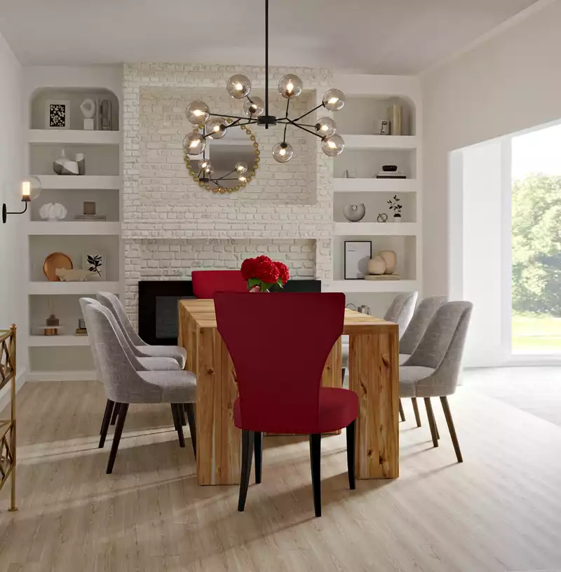 Bohemian, Midcentury Modern Dining Room Design by Havenly Interior Designer Erin