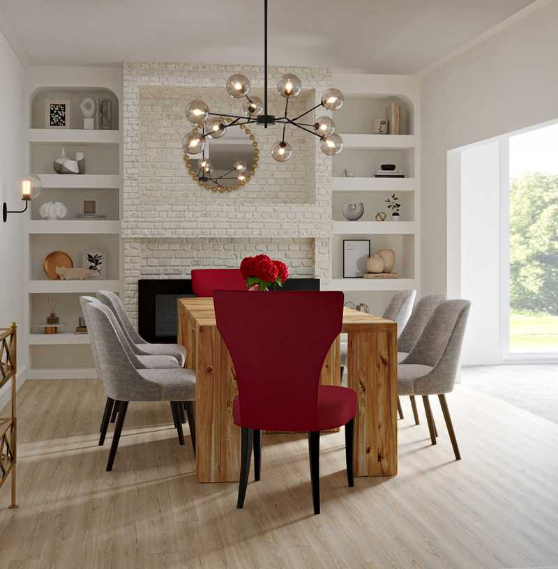 Bohemian, Midcentury Modern Dining Room Design by Havenly Interior Designer Erin