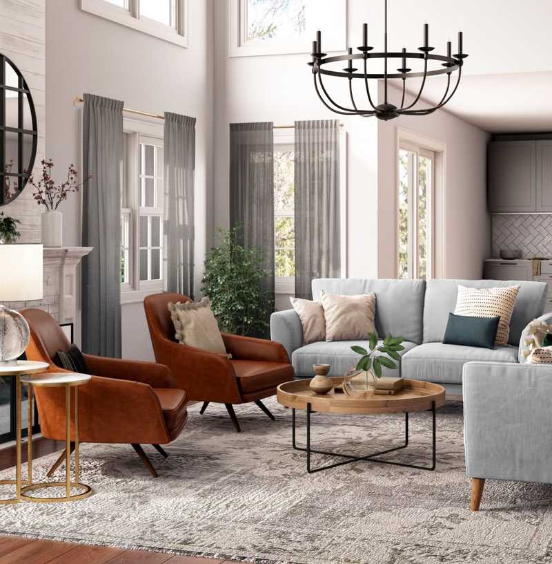 Contemporary, Modern, Traditional, Farmhouse Living Room Design by Havenly Interior Designer Athina