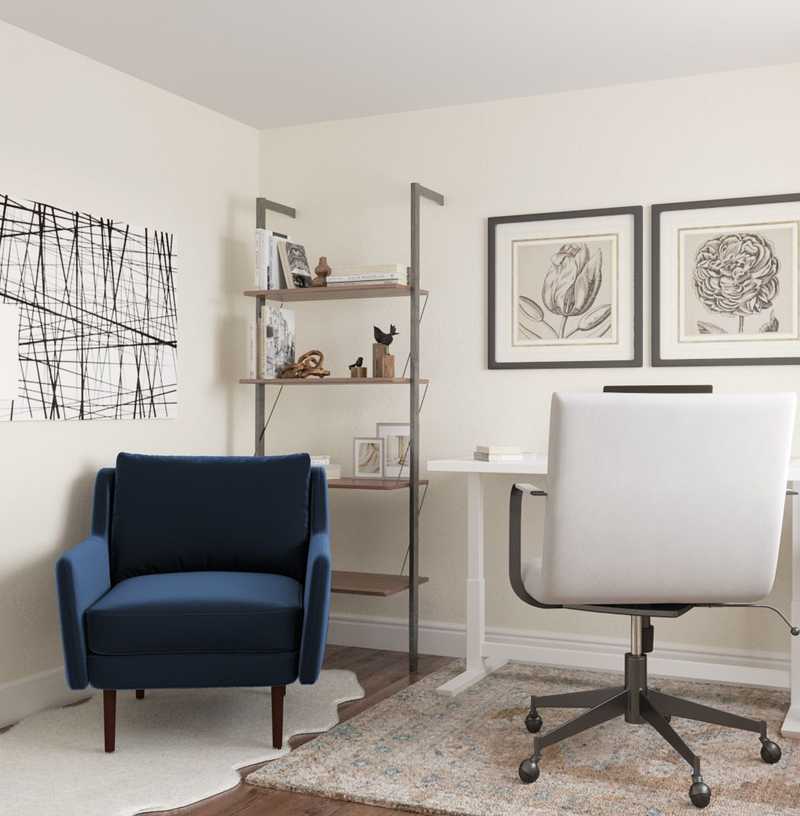 Modern, Midcentury Modern, Scandinavian Office Design by Havenly Interior Designer Carla