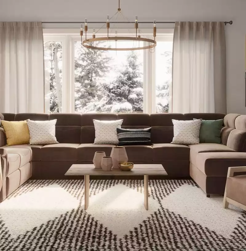 Modern, Rustic Living Room Design by Havenly Interior Designer Emmanuel