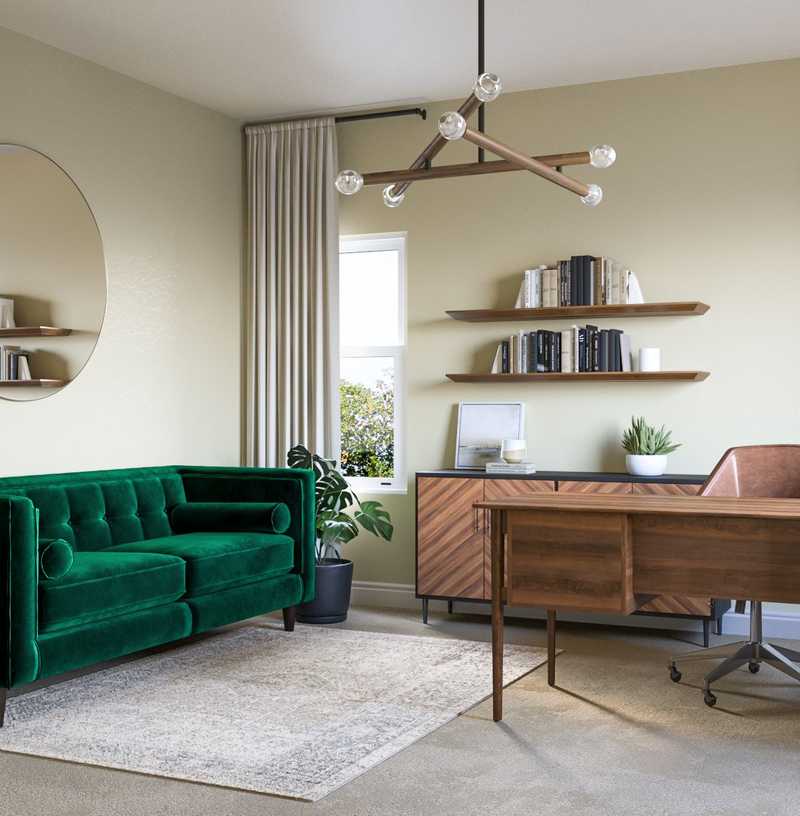 Eclectic, Midcentury Modern Office Design by Havenly Interior Designer Anny