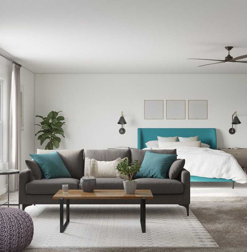 Contemporary, Bohemian, Coastal, Transitional, Midcentury Modern, Scandinavian Bedroom Design by Havenly Interior Designer Lisa