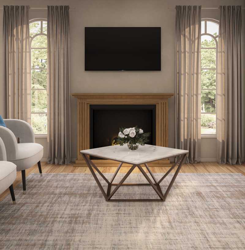 Glam, Farmhouse, Rustic Living Room Design by Havenly Interior Designer Taylor
