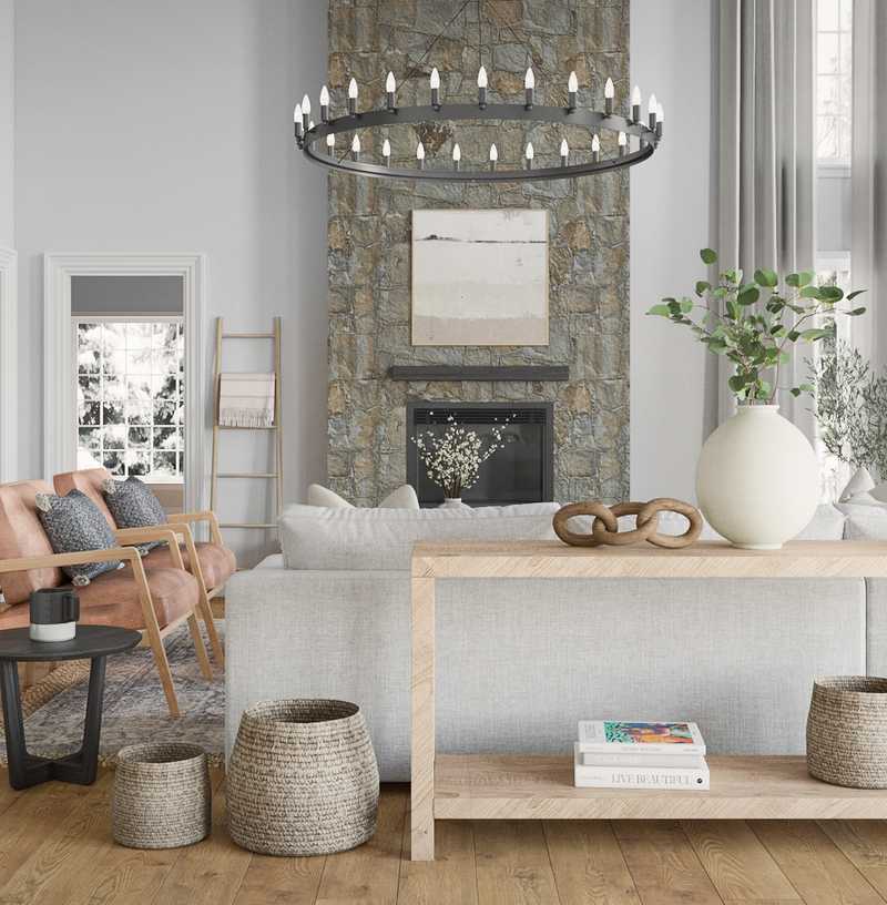 Bohemian, Midcentury Modern, Scandinavian Living Room Design by Havenly Interior Designer Lauren